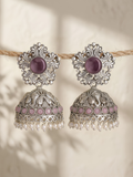 Purple Pink Elephant Jhumki Earrings