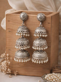 Vintage Silver finish Layered Jhumki Earrings