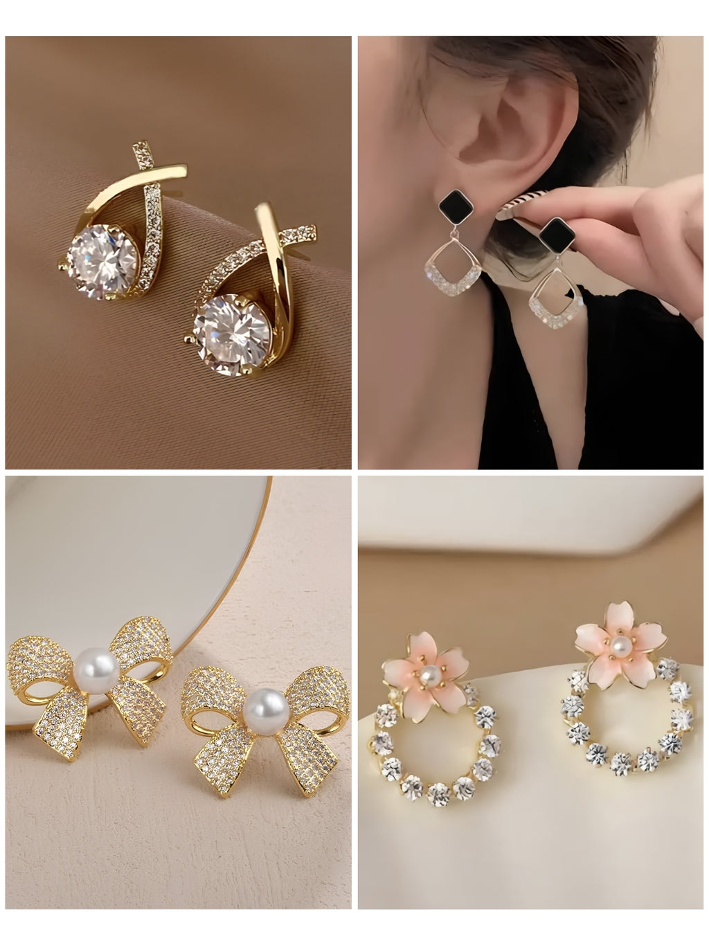 16 Pair Earring Set for Girls, with Folding Jewelry Box Organizer