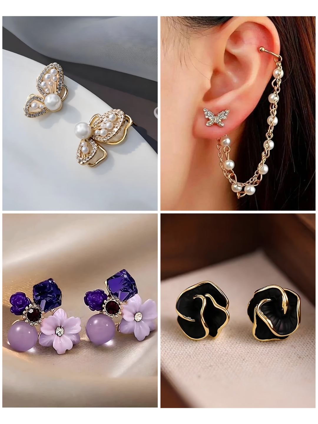 12 Pair Earring Set for Women, with Folding Jewelry Box Organizer
