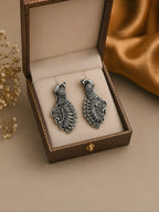 Silver tone finish Peacock Stud Earrings