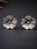 Oxidised Flower Stud Earrings