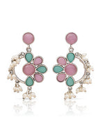 Floral Pearl Drop Dangler Earrings