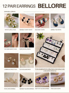 12 Pair Earring Set for Women, with Folding Jewelry Box Organizer